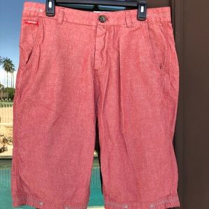 SUPERDRY Red Button-Fly Shorts Size Large (Waist 34-36)